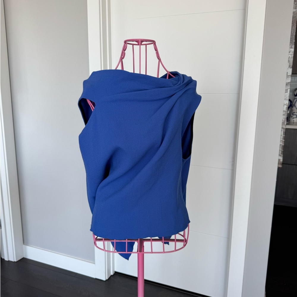 Roland Mouret Vibrant Blue Textured Top